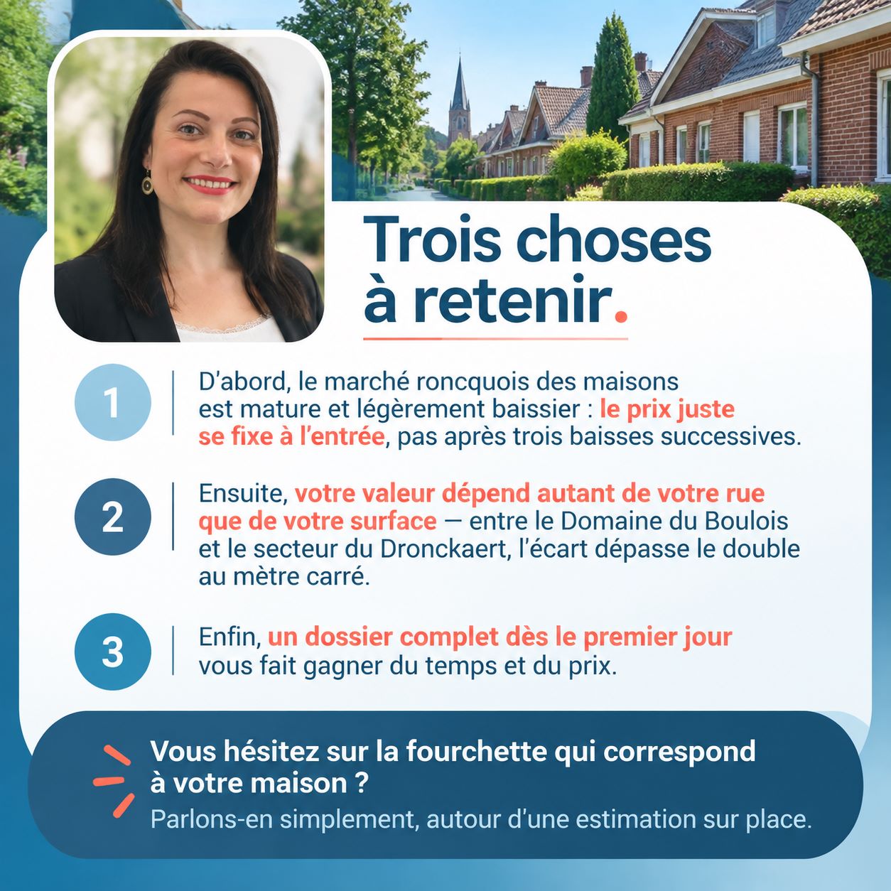 Infographie : les étapes pour vendre sa maison à Roncq